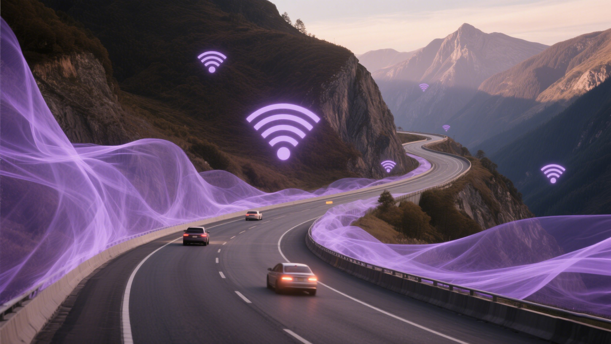 Wireless coverage scheme for roads